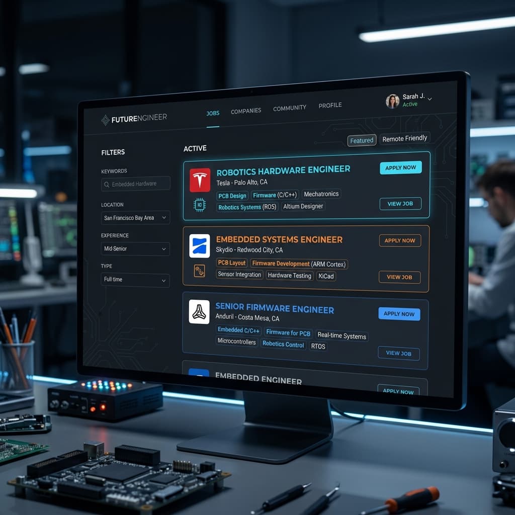 Hardware job board and role discovery view